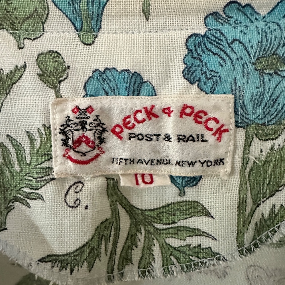 Vintage Peck & Peck Button Up Collarless Blouse Botanical Print Small - Picture 4 of 13